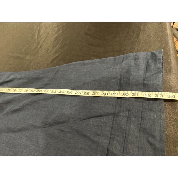 NWT FLAX Dark Blue Linen Sunshine Tunic Sleeveless Pintuck Hem Sz M Pullover - Picture 8 of 9